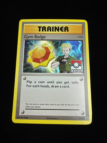Gym Badge (Lt. Surge)  XY205 Promo Holo Pokemon League Stamp Pokemon Card 