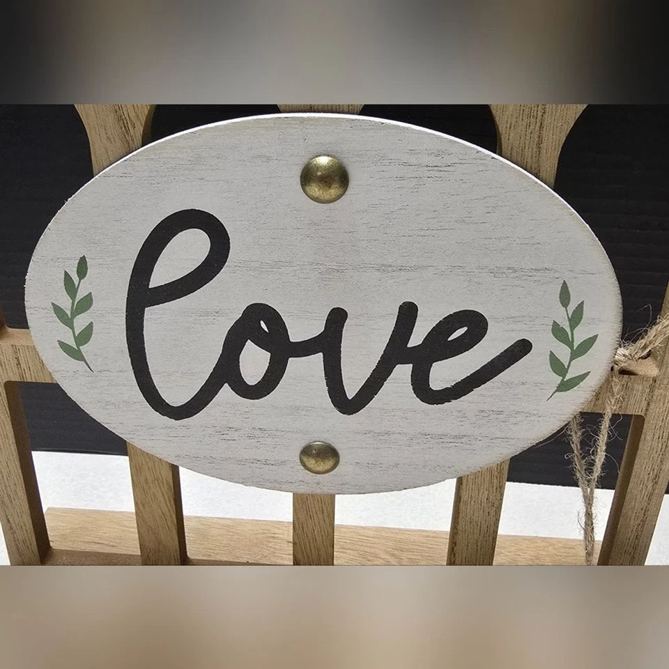 Arco de Mesa Rústico "Amor" Decoración del Hogar Acabado Madera Natural Decoración de Oficina Nuevo con Etiquetas Foto 3 de 4