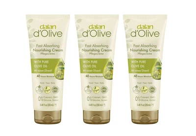 3 x Dalan d’Olive Hand- & Körpercreme 250ml – Feuchtigkeitspflege mit Olivenöl