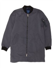 ZARA Giubbotto Bomber Uomo UK 40 Large Blu Navy Poliestere LJ14