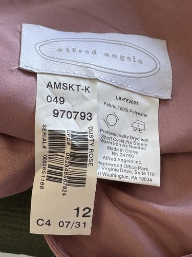 "ALFRED ANGELO"SIZE"12"WOMENS 2PIECE FORMAL TOP&SKIRT~BNWT*GRAPE/DUSTY ROSE* - Picture 11 of 12
