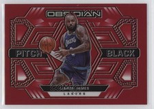 2021-22 Panini Obsidian Pitch Black Electric Etch Red Flood LeBron James #6 rf2