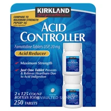 Kirkland Signature Acid Controller - 250 Tablets (2 bottles x 125) Acid Reducer