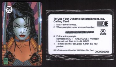 20 $ SHI Warrior Comic Design Von William Elliot Tucci VERSIEGELTE Telefonkarte