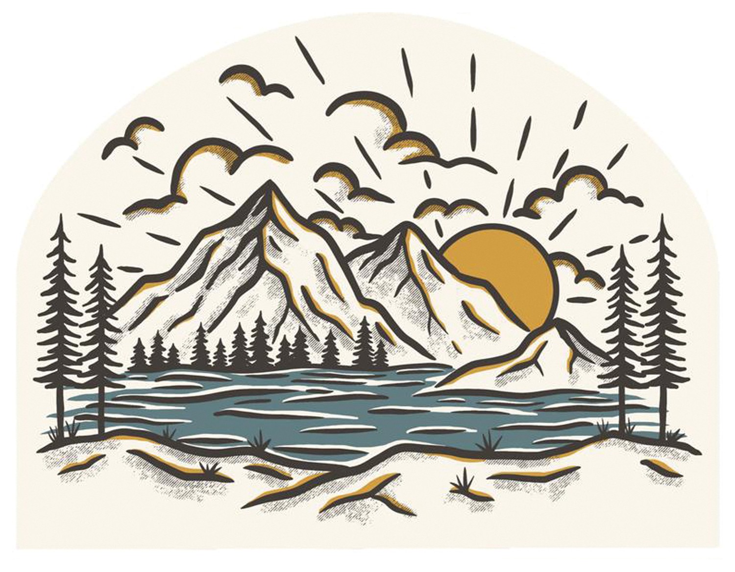 Набор наклеек Sunrise Mountain Sticker Art Set - Украсьте их наклейками вдохновленными природой 3090₽