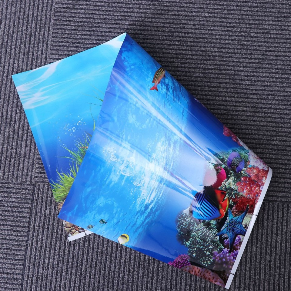 Multi Background Fish Waterproof Fish Tank Background Sticker Reusable Adhesive Decorative ...