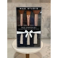 Max Studio Face Starter Set Brush Kit Foundation Buff Contour Makeup Brushes