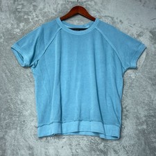 NWT Buffalo David Bitton Women's L Blue Super Soft Terry Raglan Sleeve Top F1153