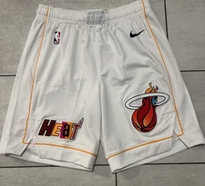 Nike NBA Miami Heat White City Edition Vice Game Shorts Size 38 L Player Issued