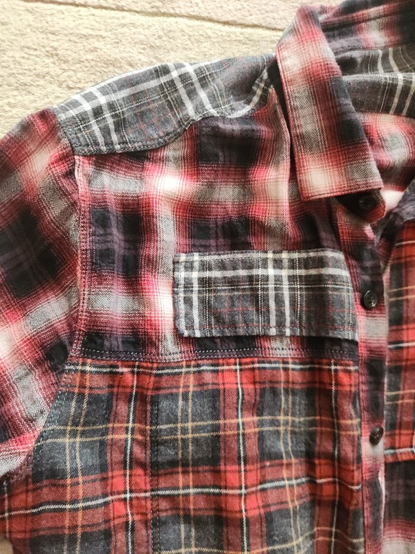 Lanvin Mens Plaid Long Sleeve Collared Button Down Flannel Shirt Red Plaid Sz 40