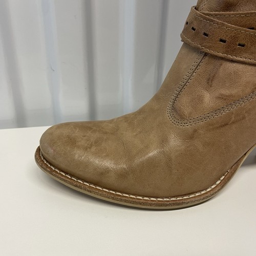 Nero Giardini Tan Distressed Leather Studded Cutout Western Boots Women’s EU 38 - Picture 9 of 21