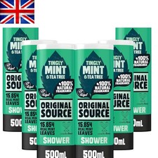 Bulk Buy Mint & Tea Tree Shower Gel - Natural Fragrance, Pack of 6 x 500ml 6.66 per litre