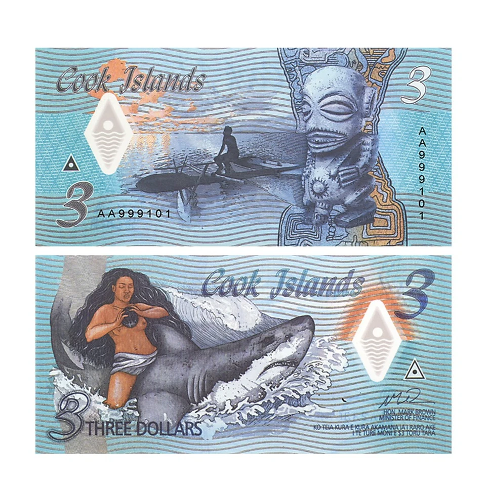 Islas Cook Billetes de 3 Dólares Hoja de 10 Polinesia Billete de Coleccionista UNC Set ¡Nuevo! Foto 2 de 4