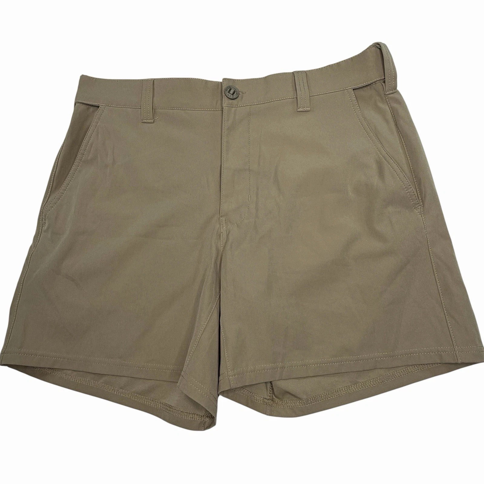HUK Fishing Performance Chino Shorts Mens Large Khaki/Tan Quick Dry Stretch 36