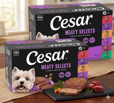 Cesar Classics Wet Dog Food Loaf Tray Variety Pack 36Ct 2Pk Adult Dogs