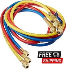 Yellow Jacket 29986 Plus II 1/4" Hose with Compact Ball Valve 72" (Pack of 3) US