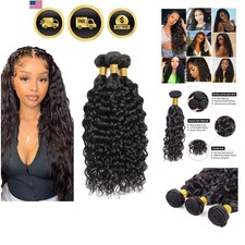 Water Wave Bundles Black Bundles Human Hair 22 24 26 Inch Unprocessed Brazili...
