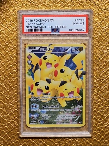 2016 POKEMON GENERATIONS RADIANT COLLECTION PIKACHU #RC29 PSA 8 NM