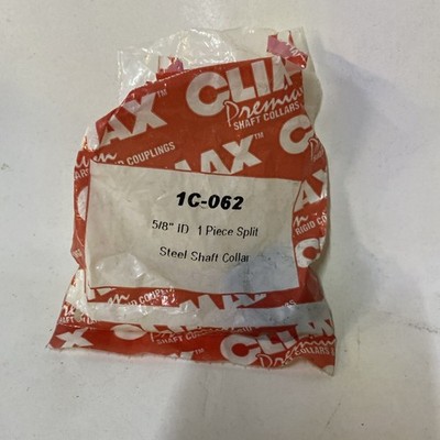 Climax 1C-062-S 5/8'' ID 1 Piece Split Collar Stainless Steel Shaft
