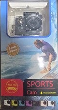 Sports Cam 1080p Full HD Waterproof 30m Action Camera w/ 2in Screen Black