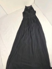 J. Crew Megan Dress Women 4 Black Silk Chiffon Pockets Long Formal Evening Gown