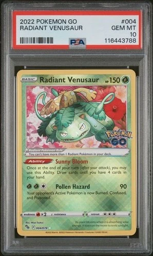 PSA 10 GEM MT Radiant Venusaur 004/078 Pokemon GO