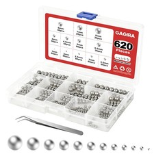 620Pcs 12 Size Bearing Ball, Precision Steel Balls Assortment Kit 1mm, 2mm, 2...
