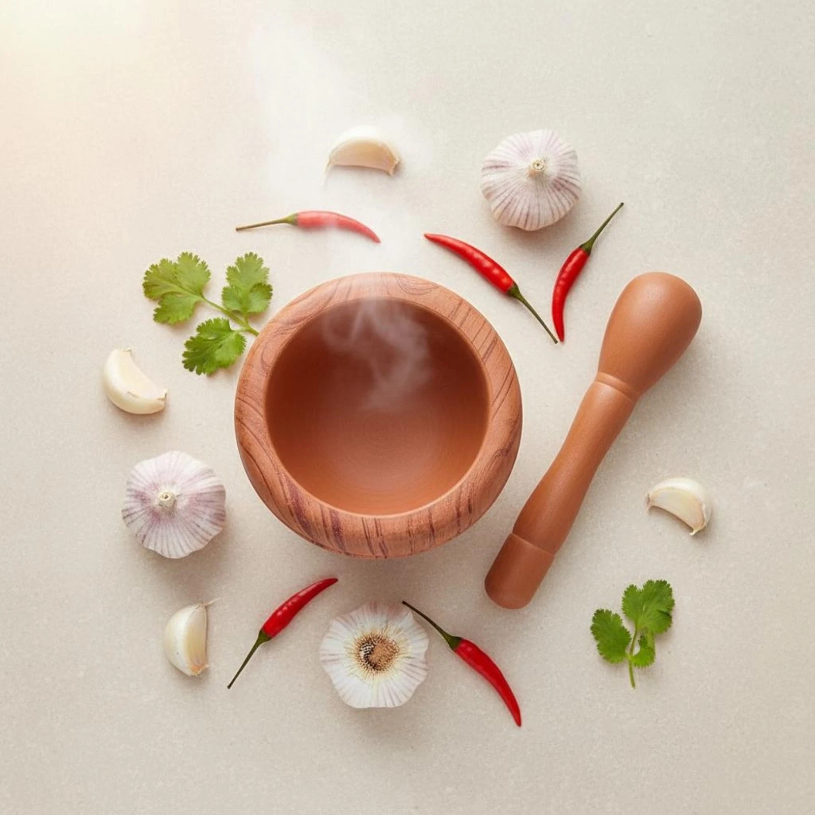Garlic Grinding Bowl and Pestle Manual Grinder Seasoning Grinding Bowl