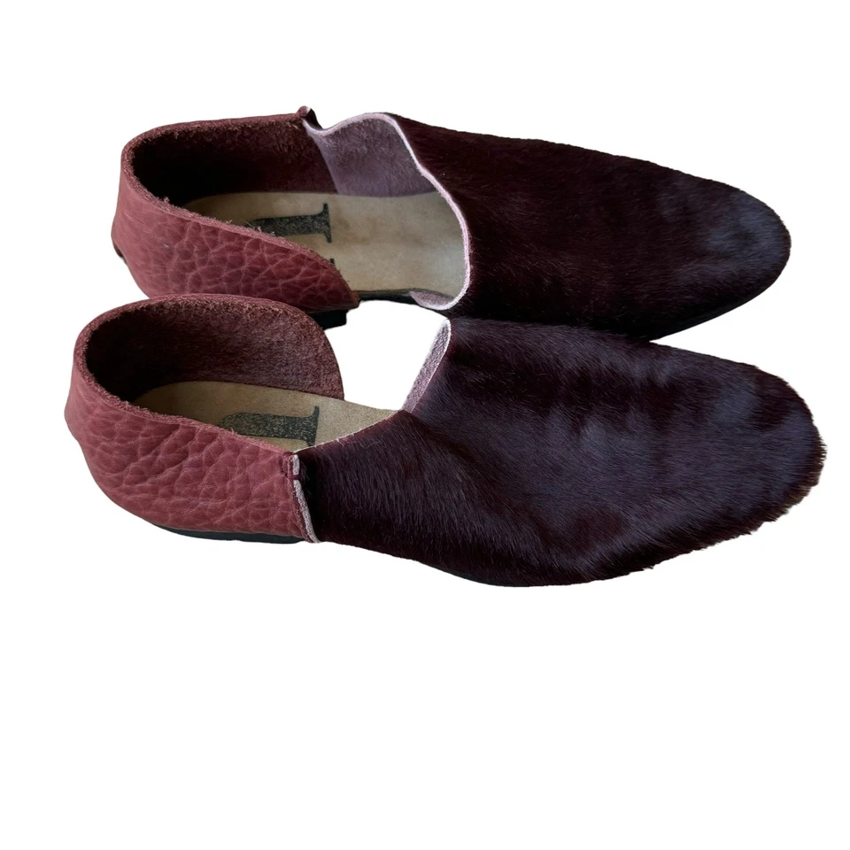 U-DOT Japón 2 PIEZAS SLIP-ON Piel Borgoña y Cuero Guijarro Slide Talla 5/ EE. UU. 7 Foto 4 de 4