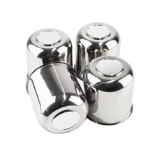 4Pcs 4.25" Push Through Wheel Center Caps Stainless 4.25" Hub 4.29"H Chrome
