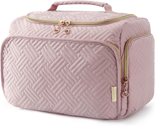 Travel Toiletry Bag for Women, Cosmetic Bag Makeup Bag Organizer with Handle, Tr