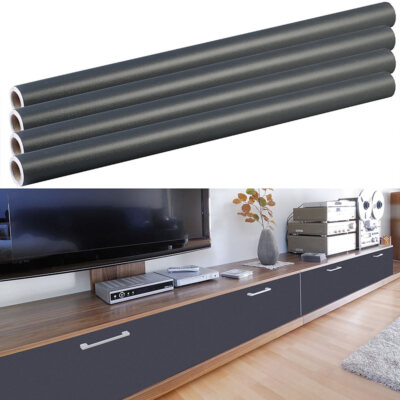 infactory 4er-Set Deko- und Möbelfolie ''Anthrazit'' für DIY-Projekte, 60 x 300 cm