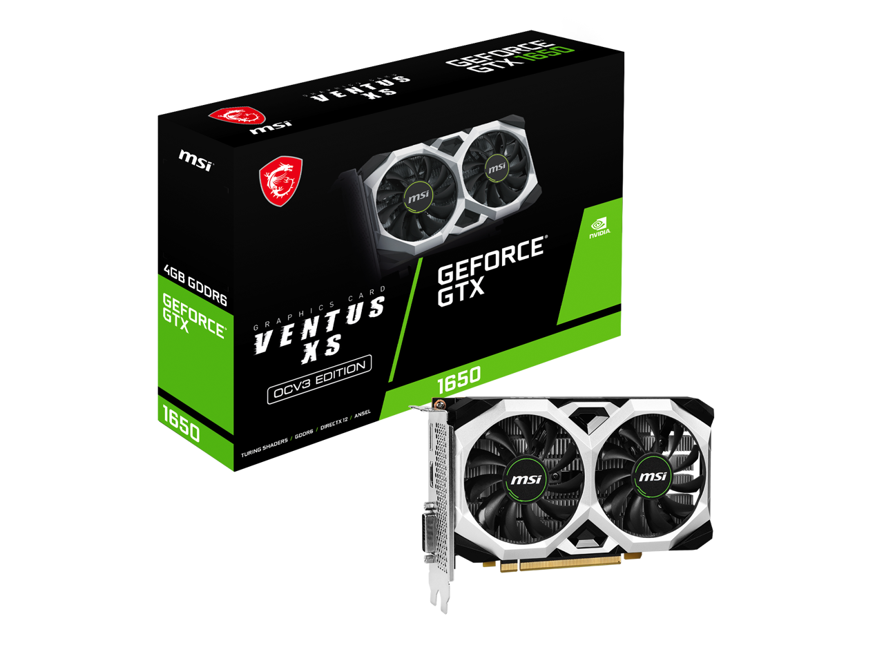 MSI GTX 1650 D6 Ventus XS OCV3 4GB PCIe 3 GDDR6 Video Card for 