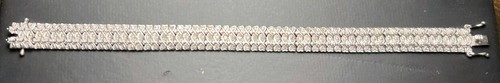 Sterling Silver Diamond Chip Tennis Bracelet EUC - Picture 2 of 10
