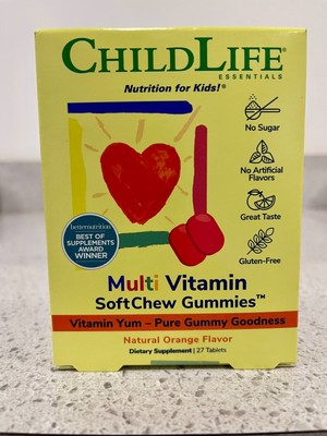 Child Life Essentials Multi Vitamin SoftChew Gummies Natural Orange 27 Tablets
