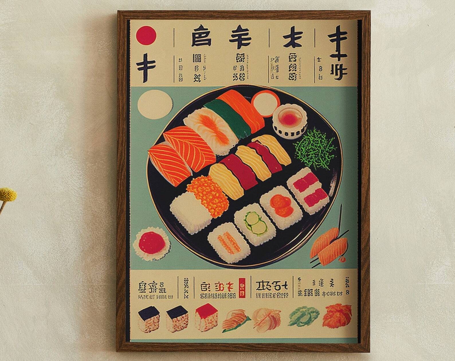 Vintage Style Japanese Sushi Poster Artwork Print At Home Wall Art Wall Art