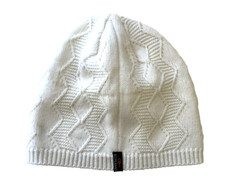 SCREAMER WHITE KNIT STRETCH BEANIE HAT WOMEN'S MEN'S ONE SIZE