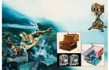 Invention of 3-D Photography Original published Painting Illustration 1975