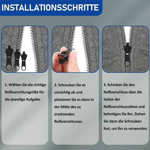 12 x Reißverschluss Reparatur Set Zipper Ersatz Anhänger Schieber Fix Verschluss - Bild 5 von 12