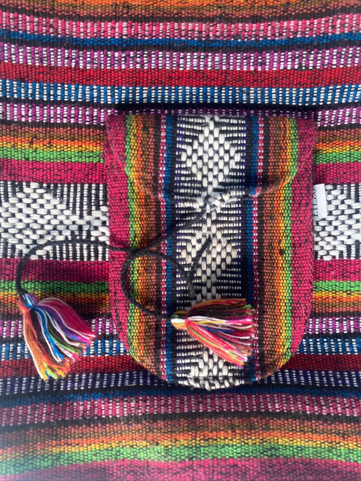 Mexican Blanket Mini Backpack Drawstring Outside … - image 24