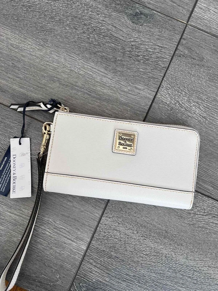 Cartera Muñequera Dooney & Bourke Saffiano Plegable Cremallera Blanca B000523 Foto 4 de 4