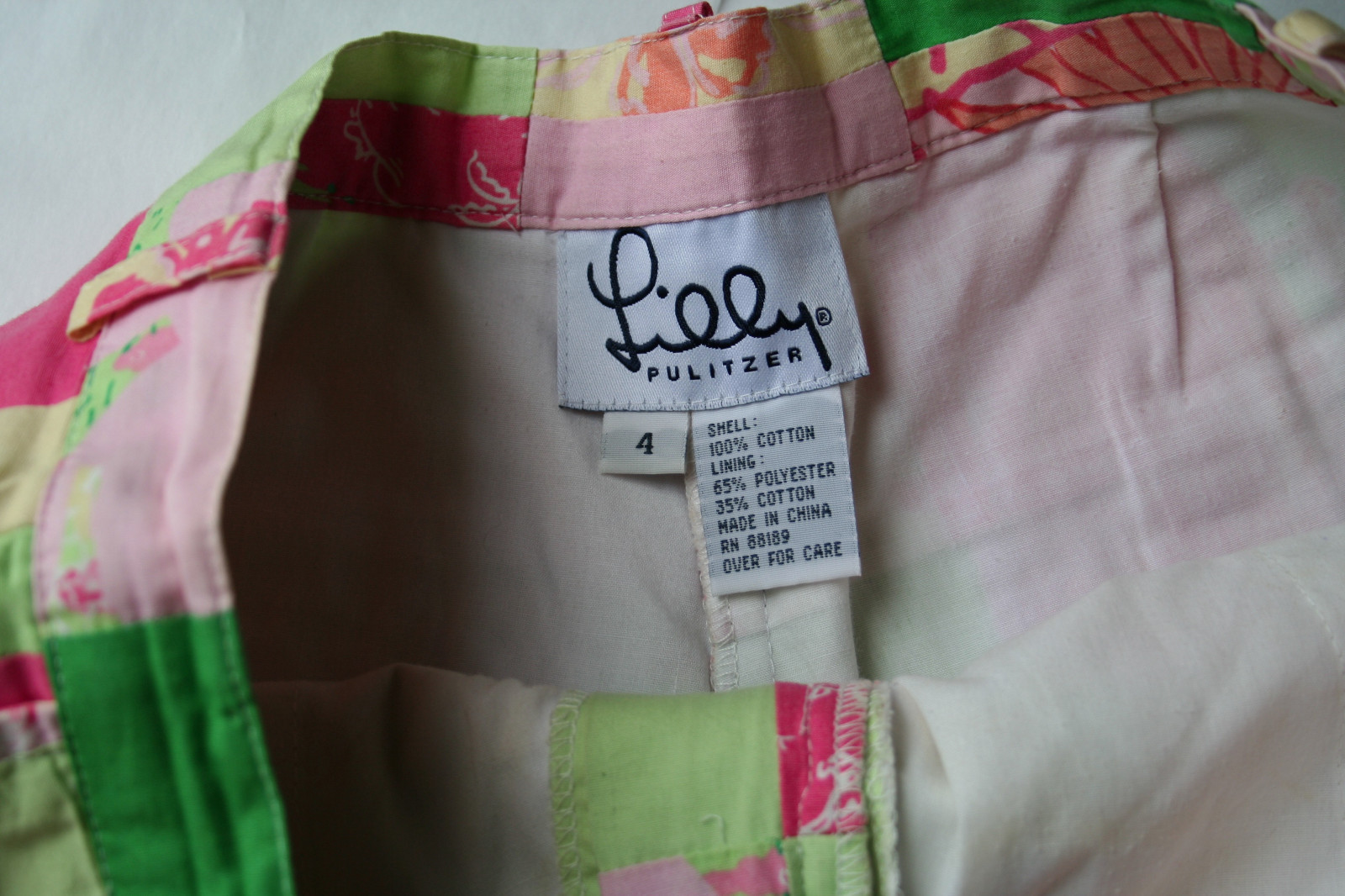 Lilly Pulitzer Multi-colored Patchwork Lined Cott… - image 3