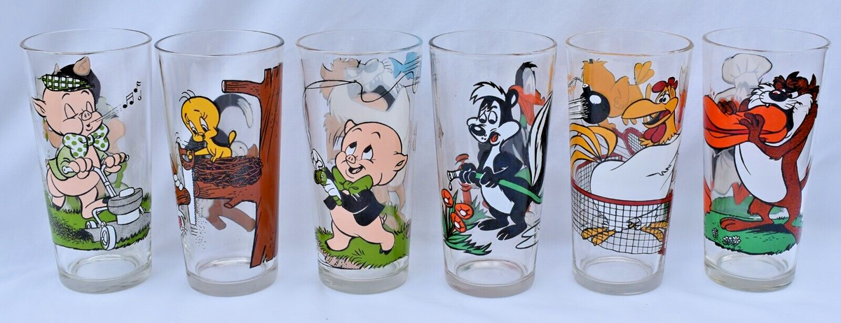 ルーニー・テューンズ PEPSI グラスセット 16個 Warner Brothers Pepsi Glasses - LOONEY TUNES - Interaction