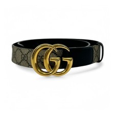 Authentic Gucci Belt Marmont Supreme GG Monogram Canvas Beige size 80/32