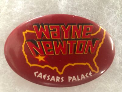 Wayne Newton Caesars Palace Las Vegas  2 3/4  x 1 3/4  pinback button pin
