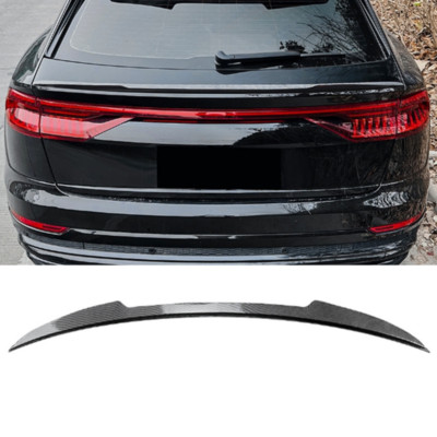 ABS Carbon Fiber Rear Trunk Tailgate Spoiler Wings For Audi Q8 SQ8 RSQ8 2019-25