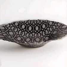 Black Gray Art Glass Metal Decor Bowl in good condition. Gift, Silver