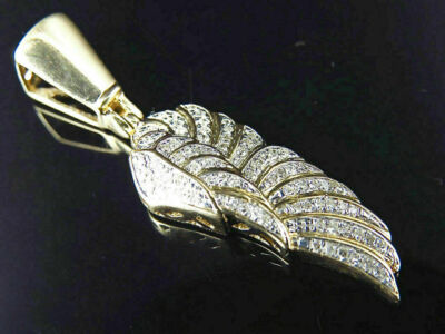 2Ct Round Cut VVS1 Diamond Wing Of An Angel Pendant 14k Yellow Gold Finish