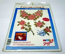 "Rose Designs" #56001 Iron On Transfer Vintage 1991 Dizzle Colorlooks