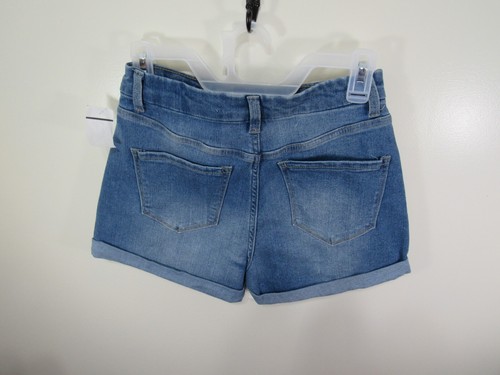 New No Boundaries Jean Shorts Size 7 Juniors Blue Denim Cuffs - Picture 3 of 3
